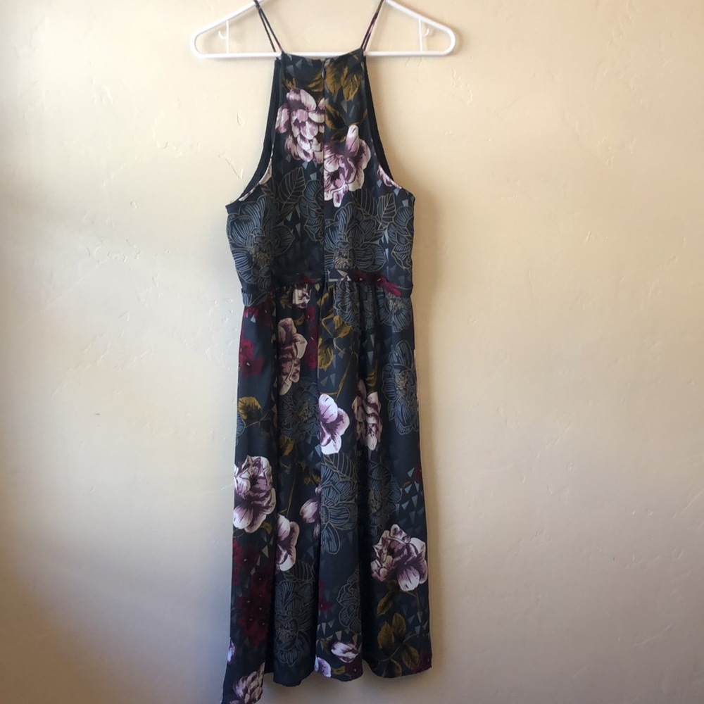 EVERLY High Neck Halter Midi Floral Dress Size Large - Picture 5 of 15